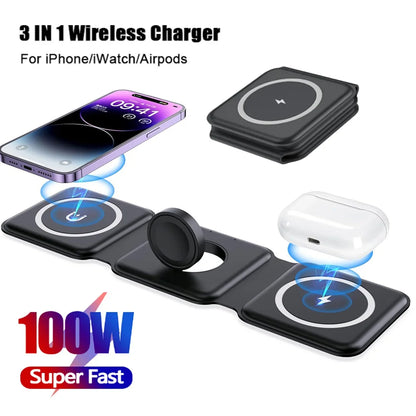 3 in 1 Magnetic Portable Wireless Charger